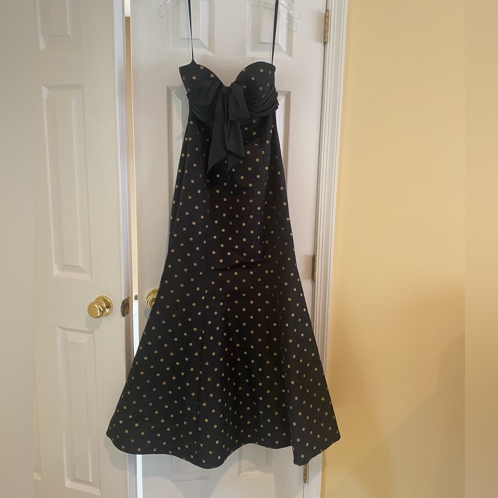Strapless black gown
